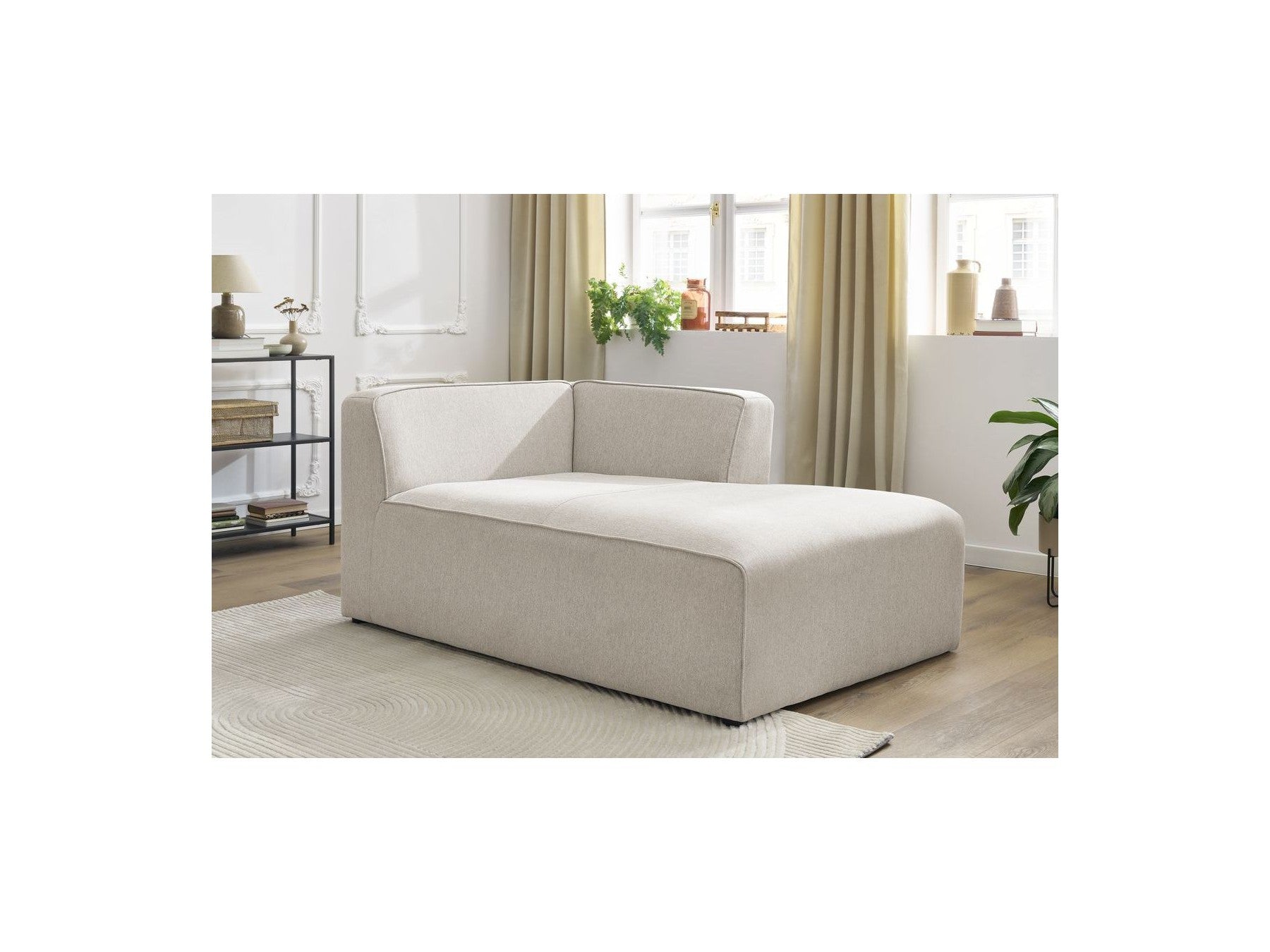 Méridienne Pour Canapé Modulable Megeve - Tissu Chiné - Angle Droit