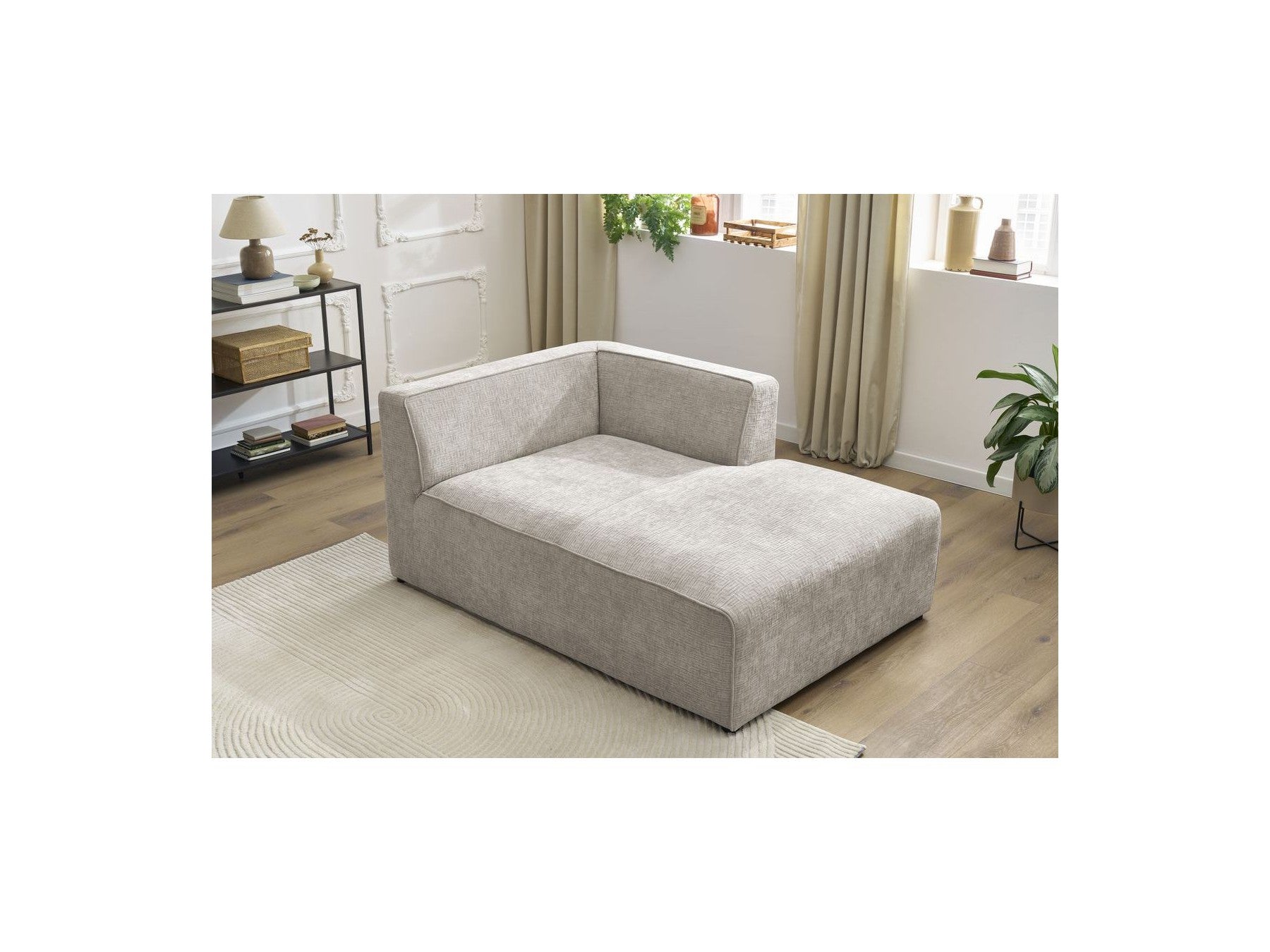 Méridienne Pour Canapé Modulable Megeve - Tissu Texturé - Angle Droit