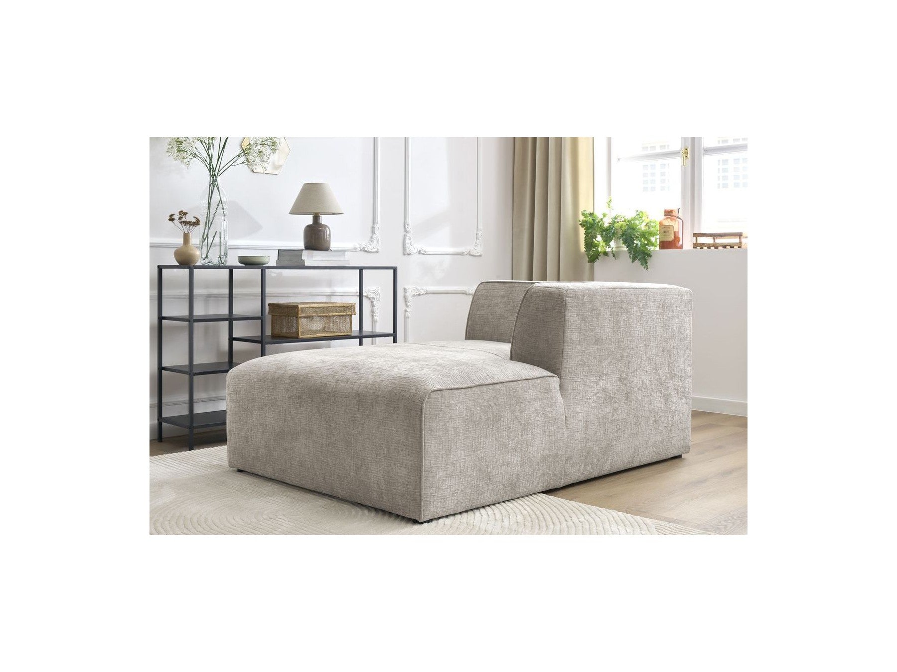 Méridienne Pour Canapé Modulable Megeve - Tissu Texturé - Angle Droit