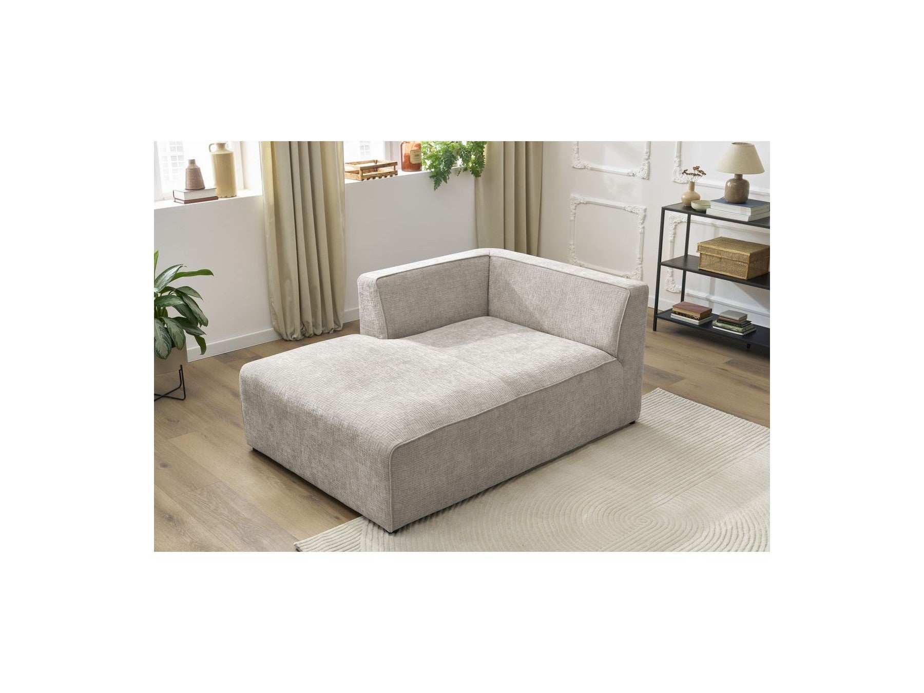 Megeve - Chaise Longue Para Sofá Modular - Tejido Texturizado - Esquina Izquierda
