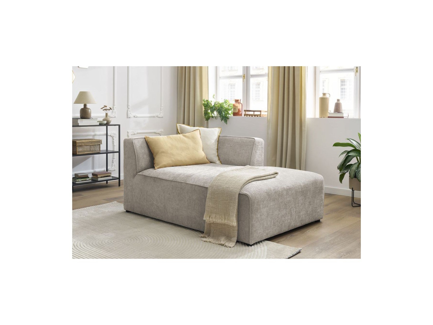 Méridienne Pour Canapé Modulable Megeve - Tissu Texturé - Angle Droit