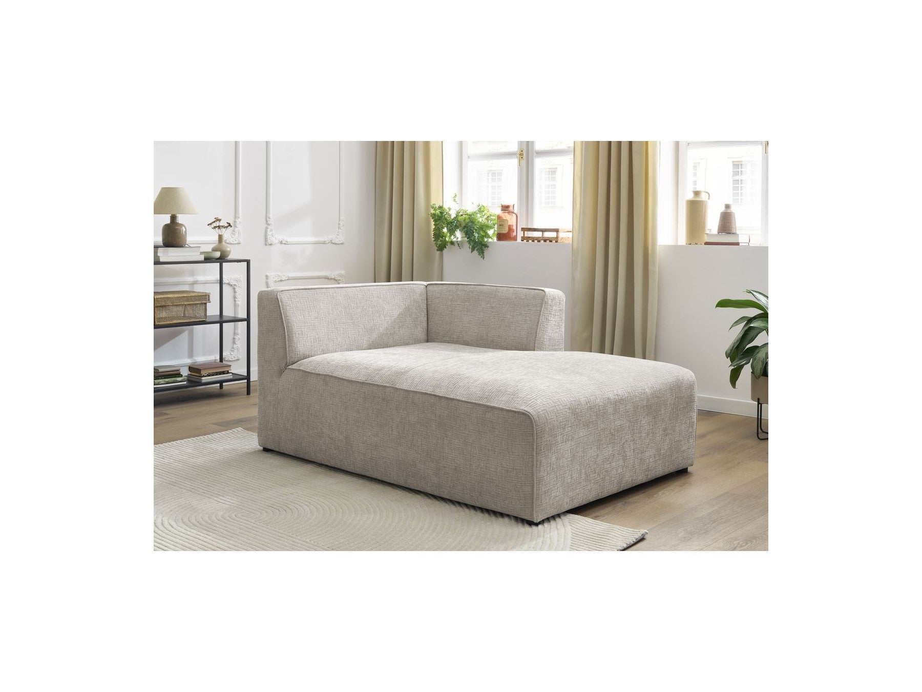 Méridienne Pour Canapé Modulable Megeve - Tissu Texturé - Angle Droit