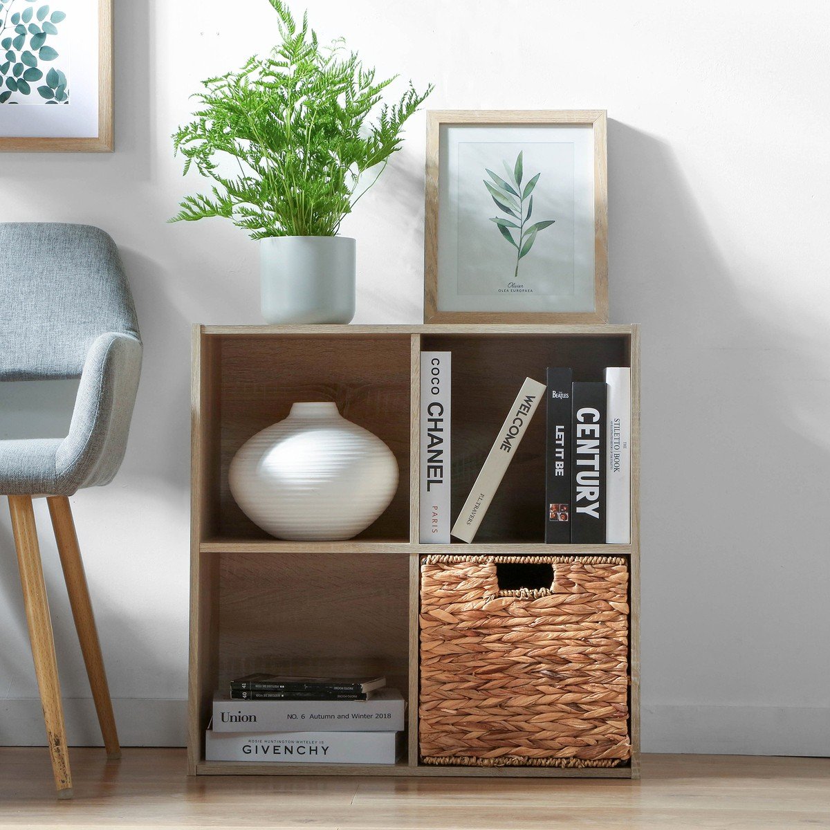 4-Compartment Unit - Compo - Wood Finish