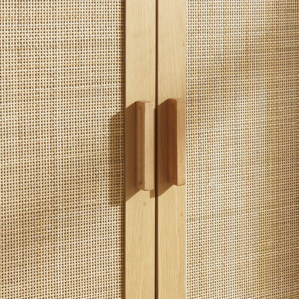 June - Zapatero 2 puertas 1 nicho - Madera y rejilla - Madera clara
