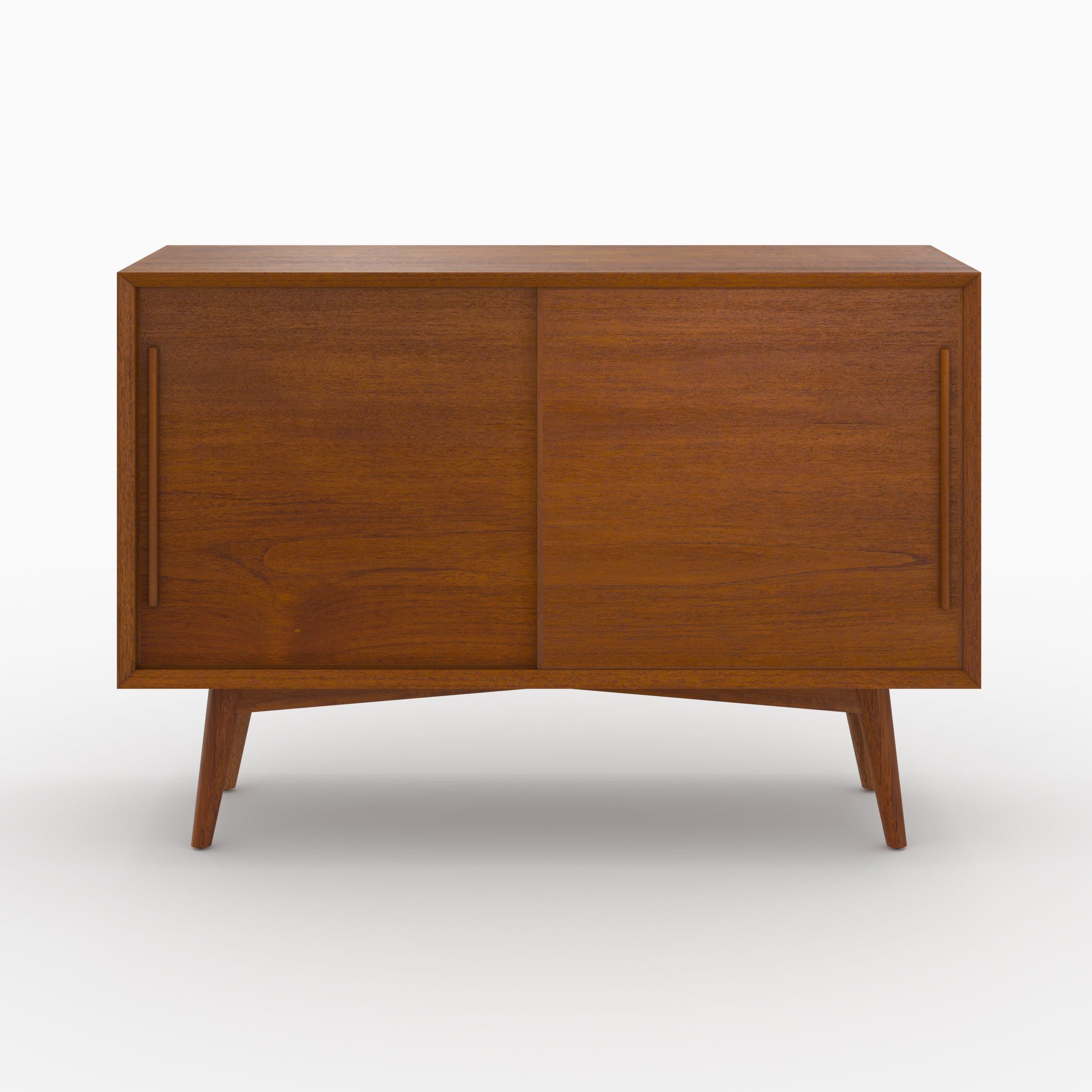 Waya - Aparador pequeño de madera de teca, 2 puertas correderas