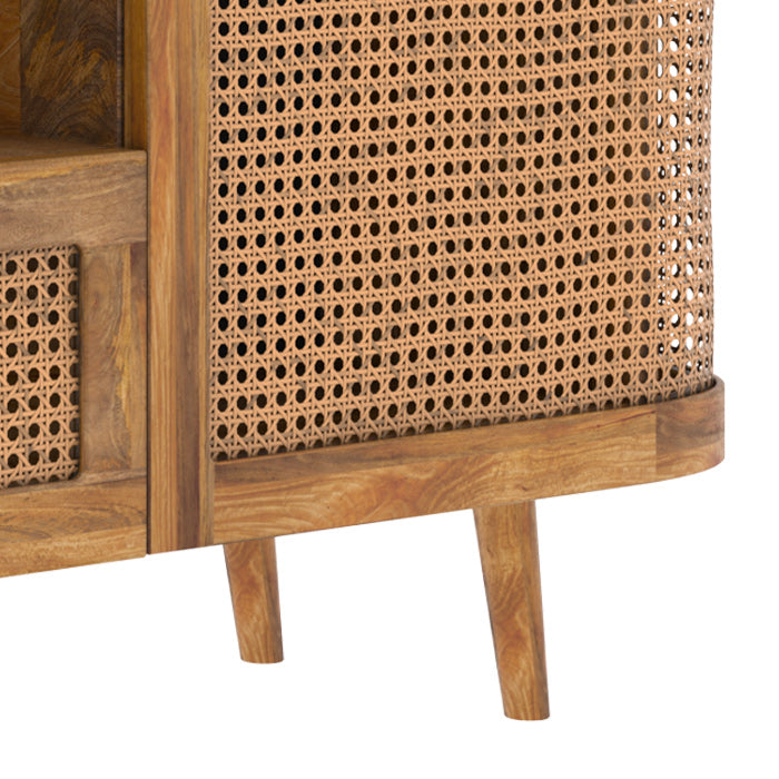 Wava - Mueble Tv De Madera De Mango Y Enrejado