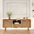 Wava - Mueble Tv De Madera De Mango Y Enrejado