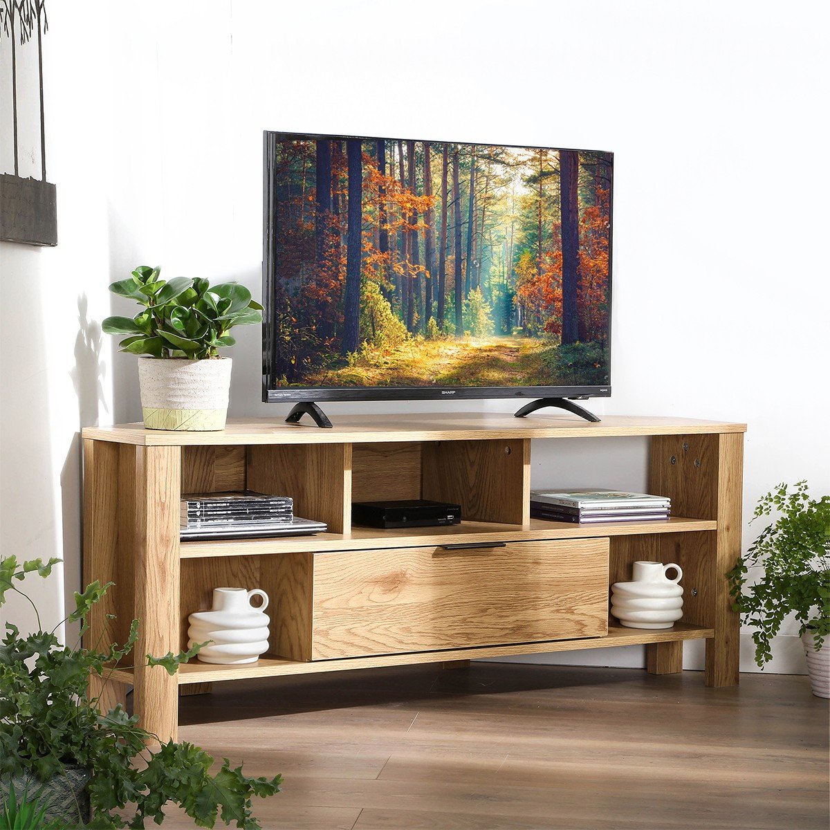 1-Drawer TV Unit - Oak