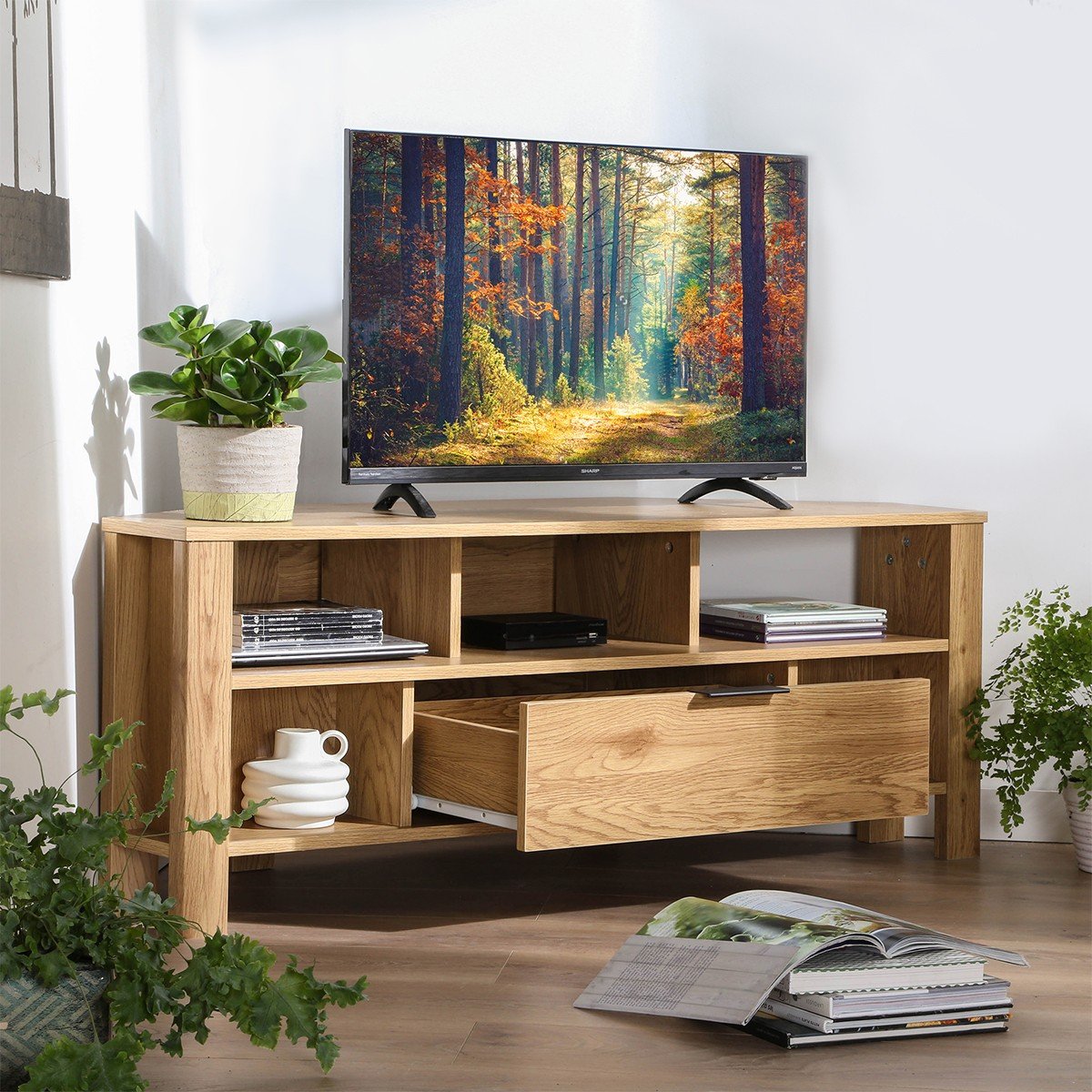 1-Drawer TV Unit - Oak