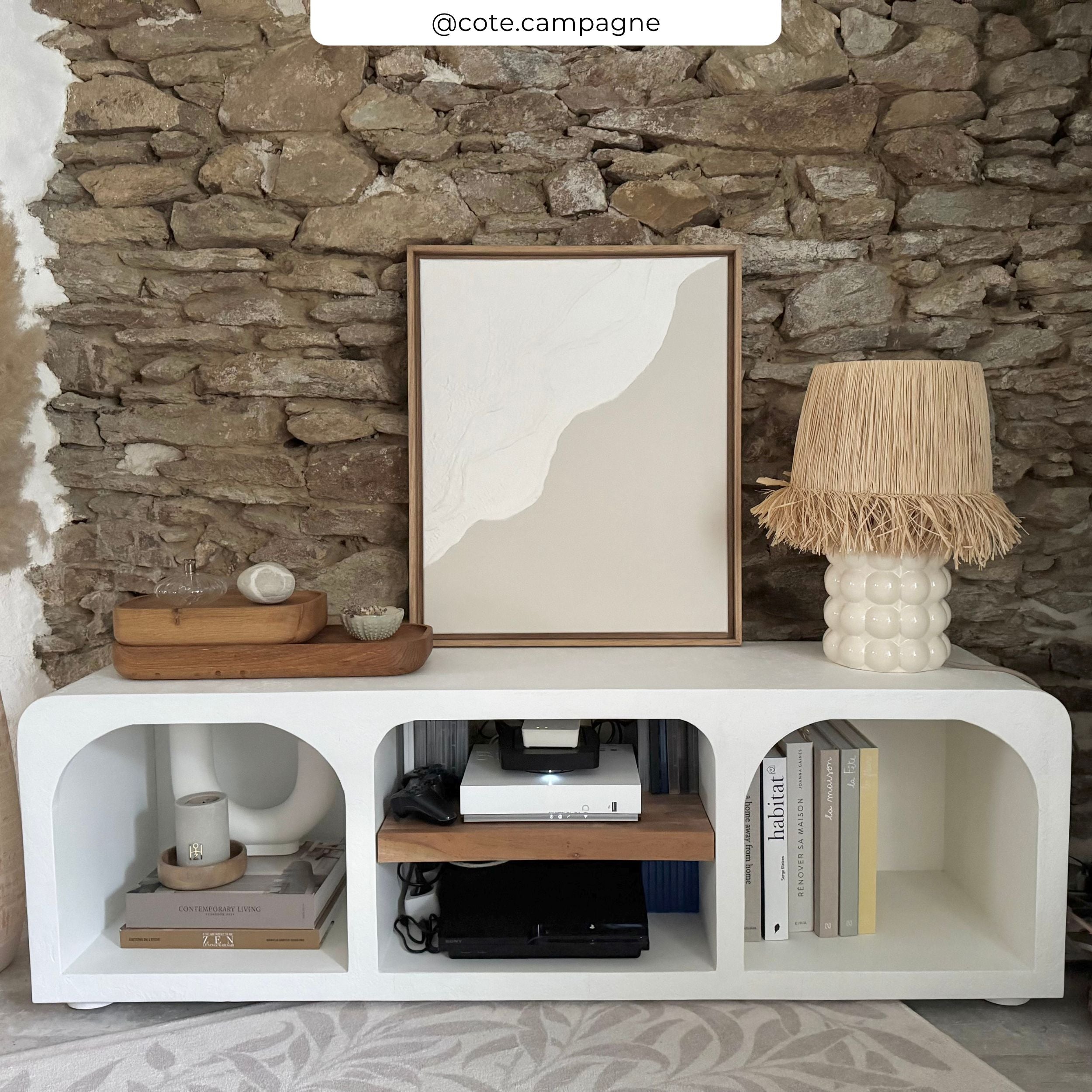 Fira - Off-White Plaster Tv Cabinet