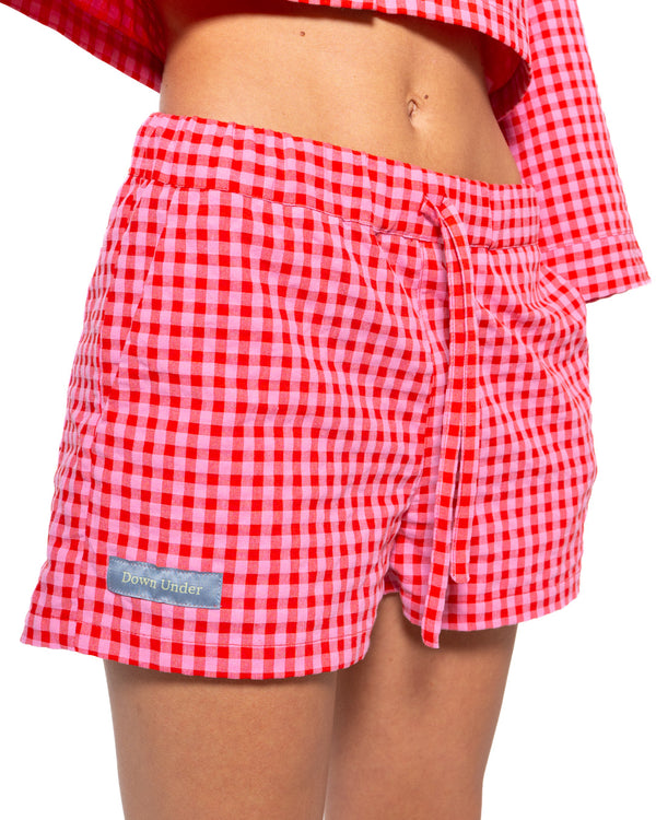 Pantalones cortos de cuadros - Pimiento Rojo