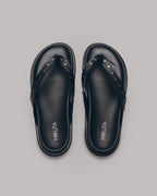Black Studded Leather Sandals - Product photo