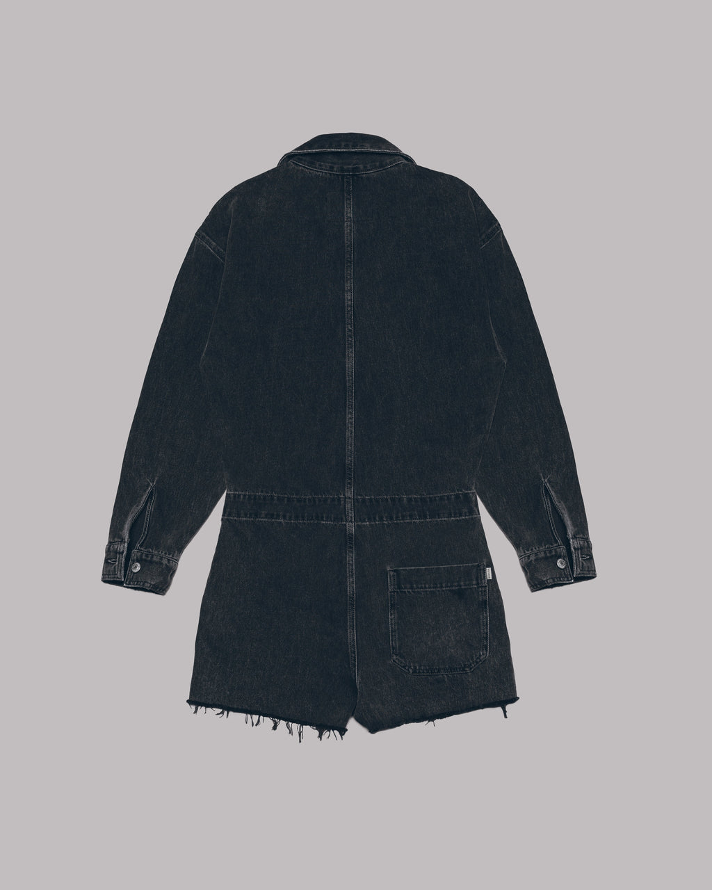 Charcoal Short Denim Jumpsuit - Product photo