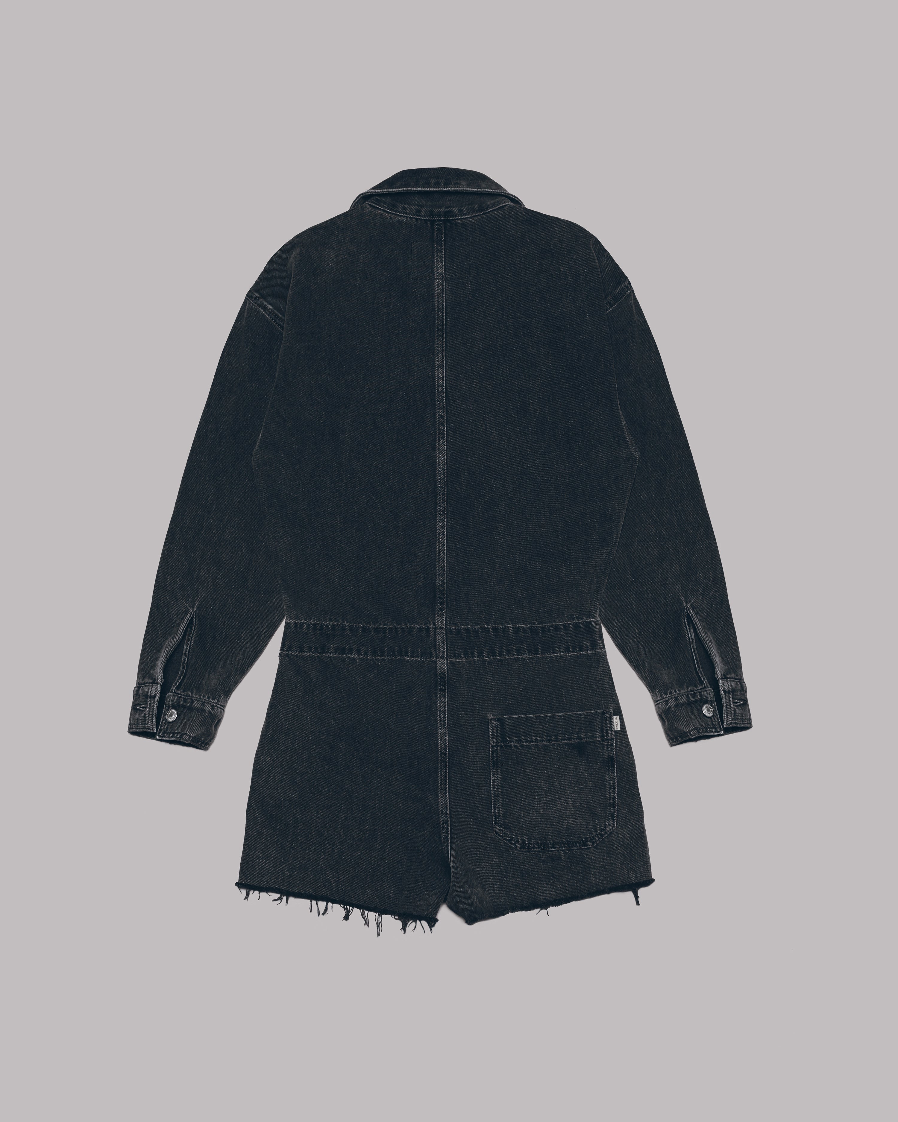 Charcoal Short Denim Jumpsuit - Product photo