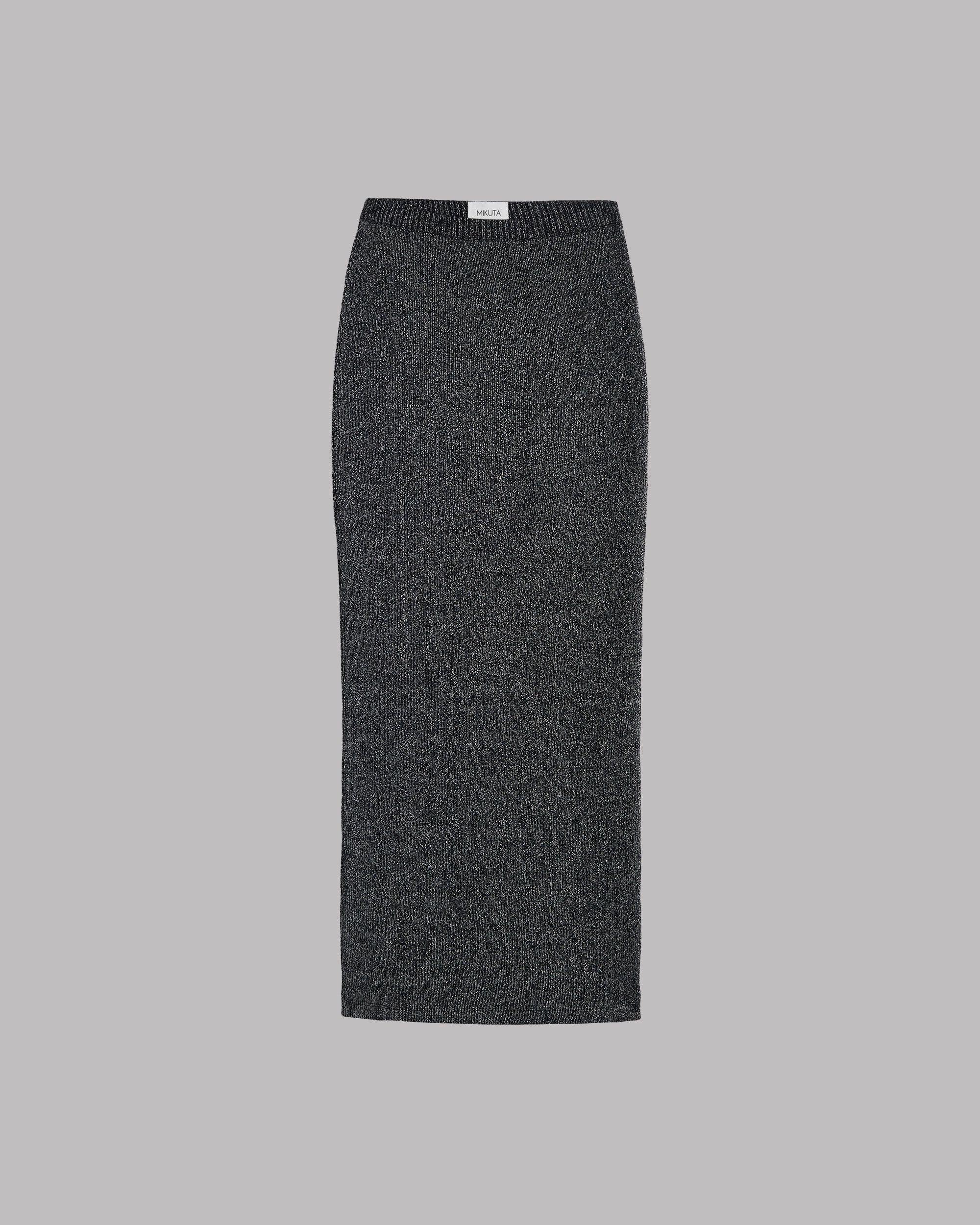 Falda The Dark Glitter Ribbed Long Tube