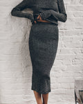 Falda The Dark Glitter Ribbed Long Tube