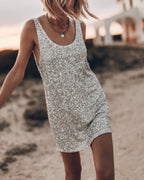 Light Sequin Tank Dress - Product photo