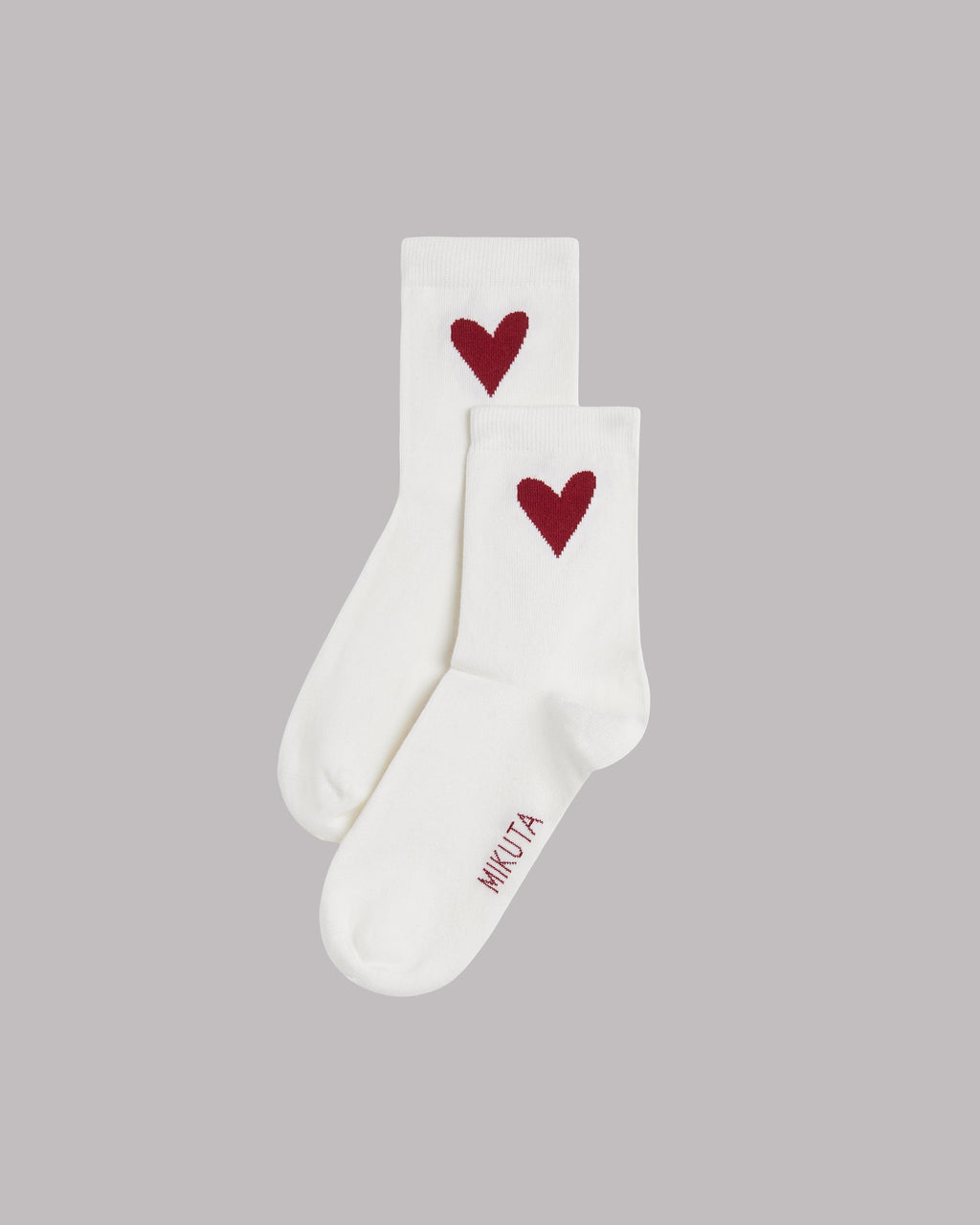 Imagen del producto de calcetines MIKUTA con forma de corazón blanco roto: idea de regalo de San Valentín