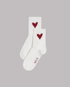 Imagen del producto de calcetines MIKUTA con forma de corazón blanco roto: idea de regalo de San Valentín