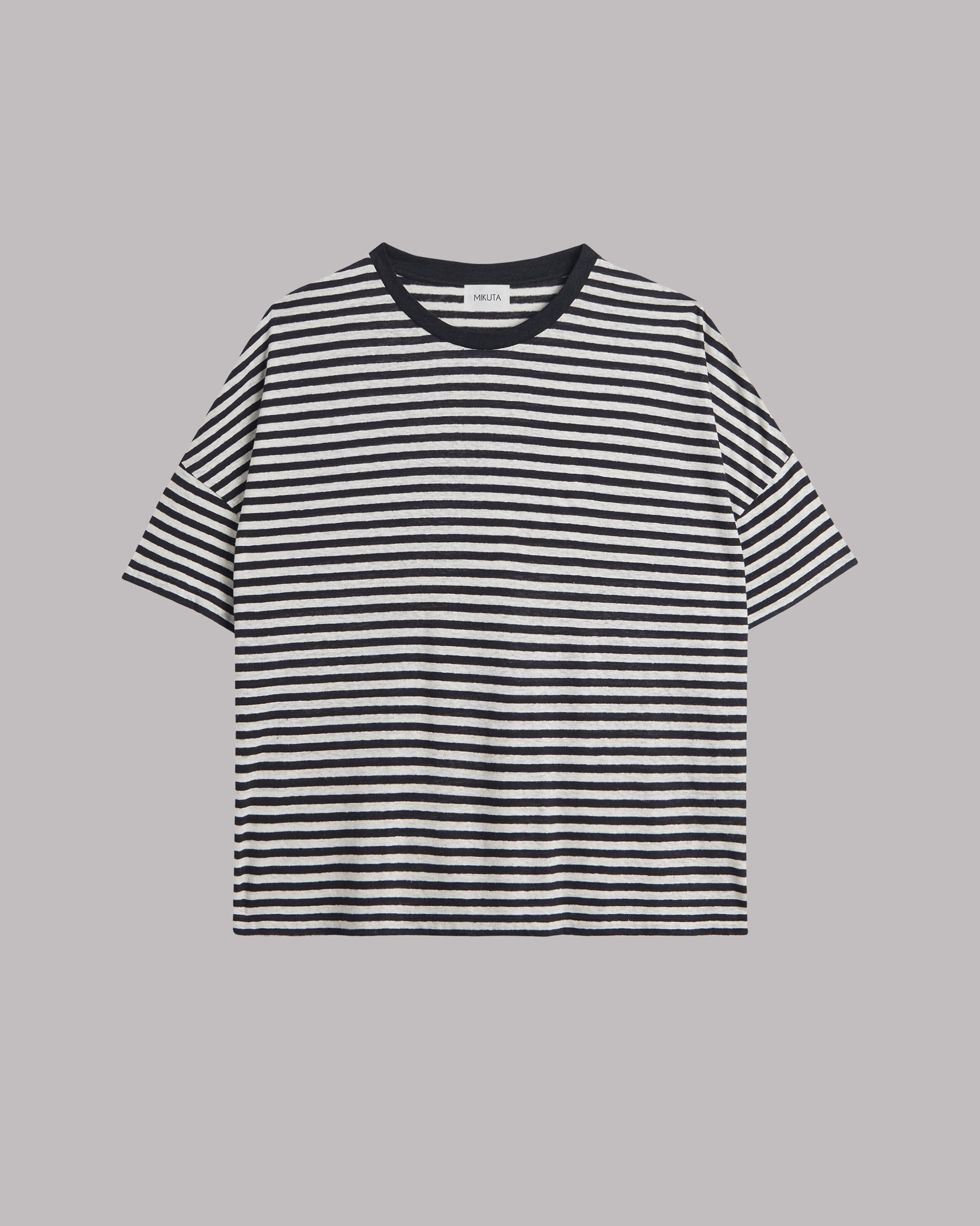 Striped Long Loose Thin Linen Shirt - Product photo