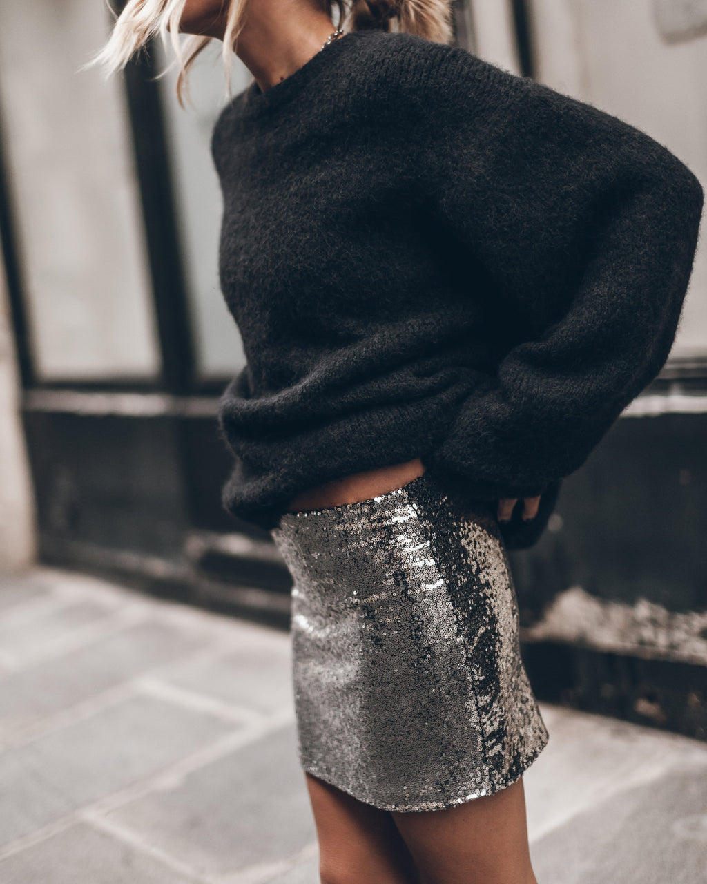 The Dark Mini Sequin Skirt