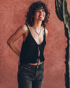Top sin mangas de punto negro The Black Loose Jeans Mexico Guindi - Foto del producto