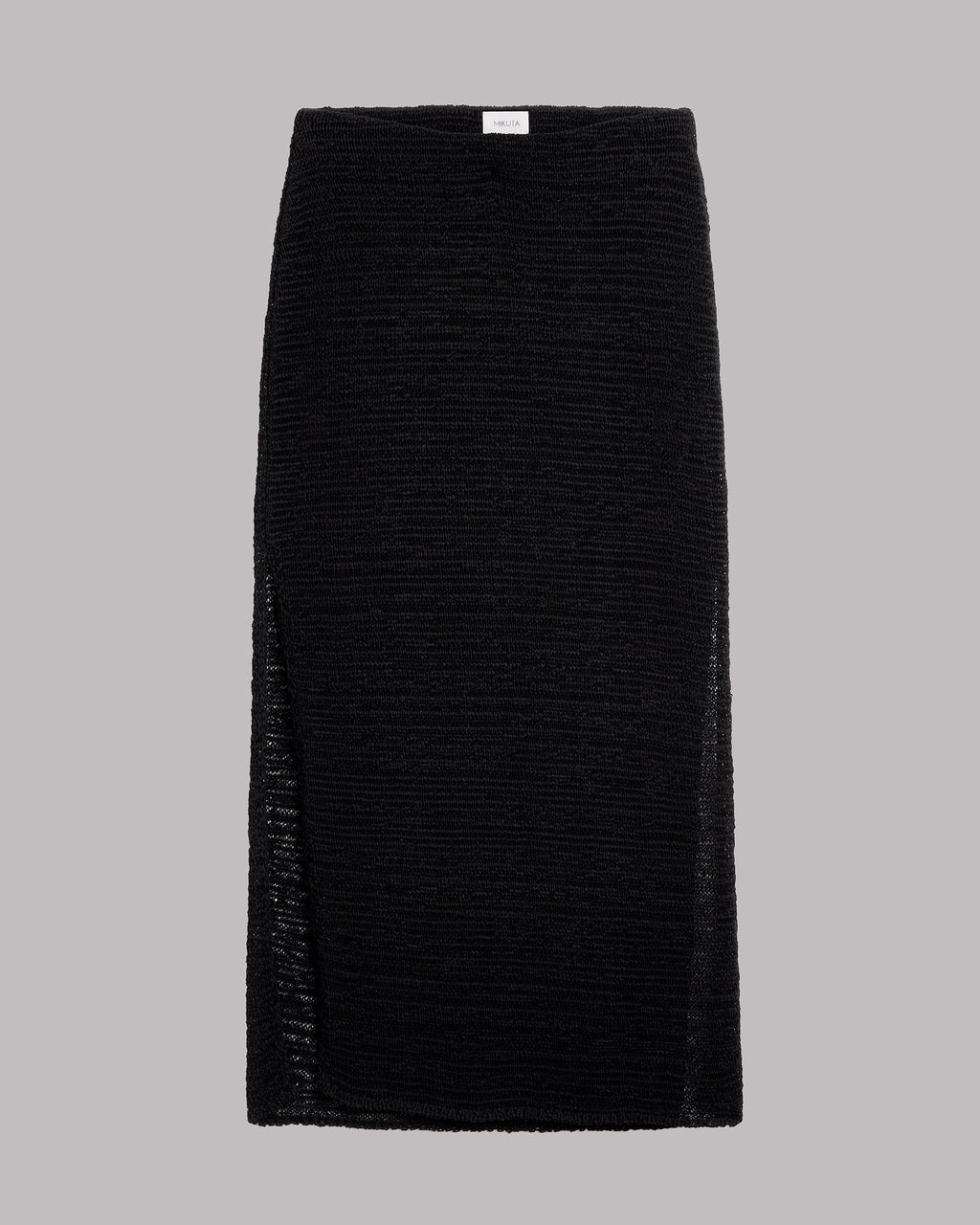 The Black Long Knitted Skirt Product Shot - Product photo