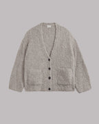 Grey alpaca cardigan product shot - cozy Valentine's sweater