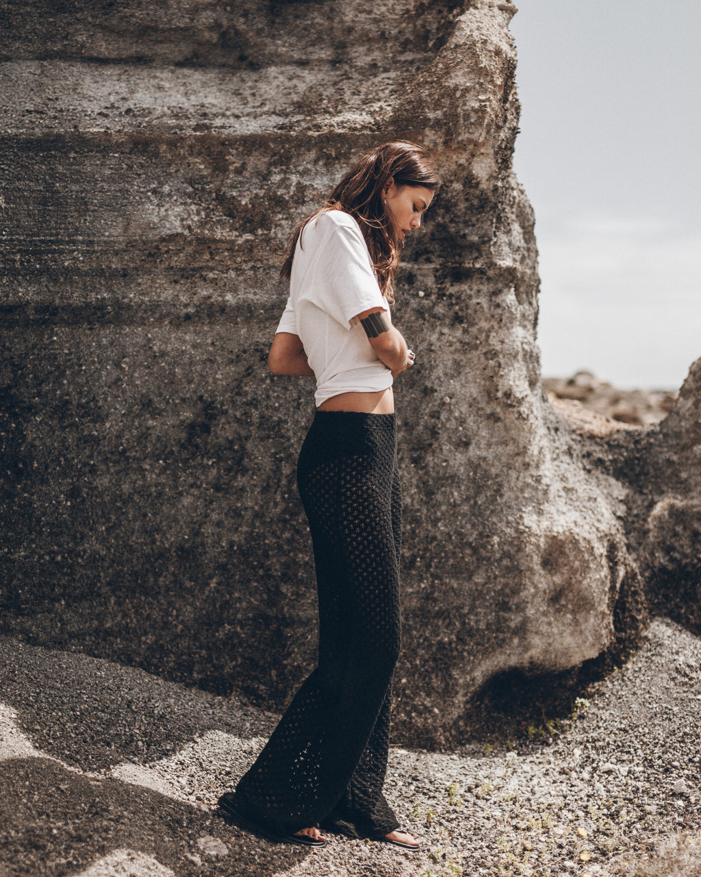 Camisa vintage de algodón seco Off White The Black Crochet Pants Desert California - Foto del producto