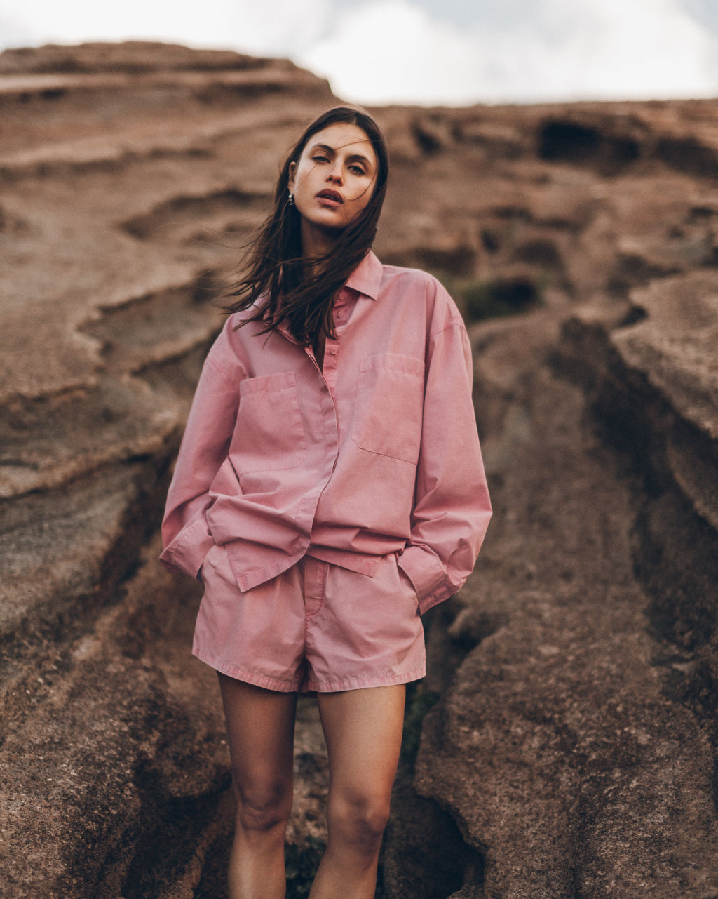 Camisa extragrande de algodón rosa The Pink Cotton Boxer Shorts Desierto de California - Foto del producto