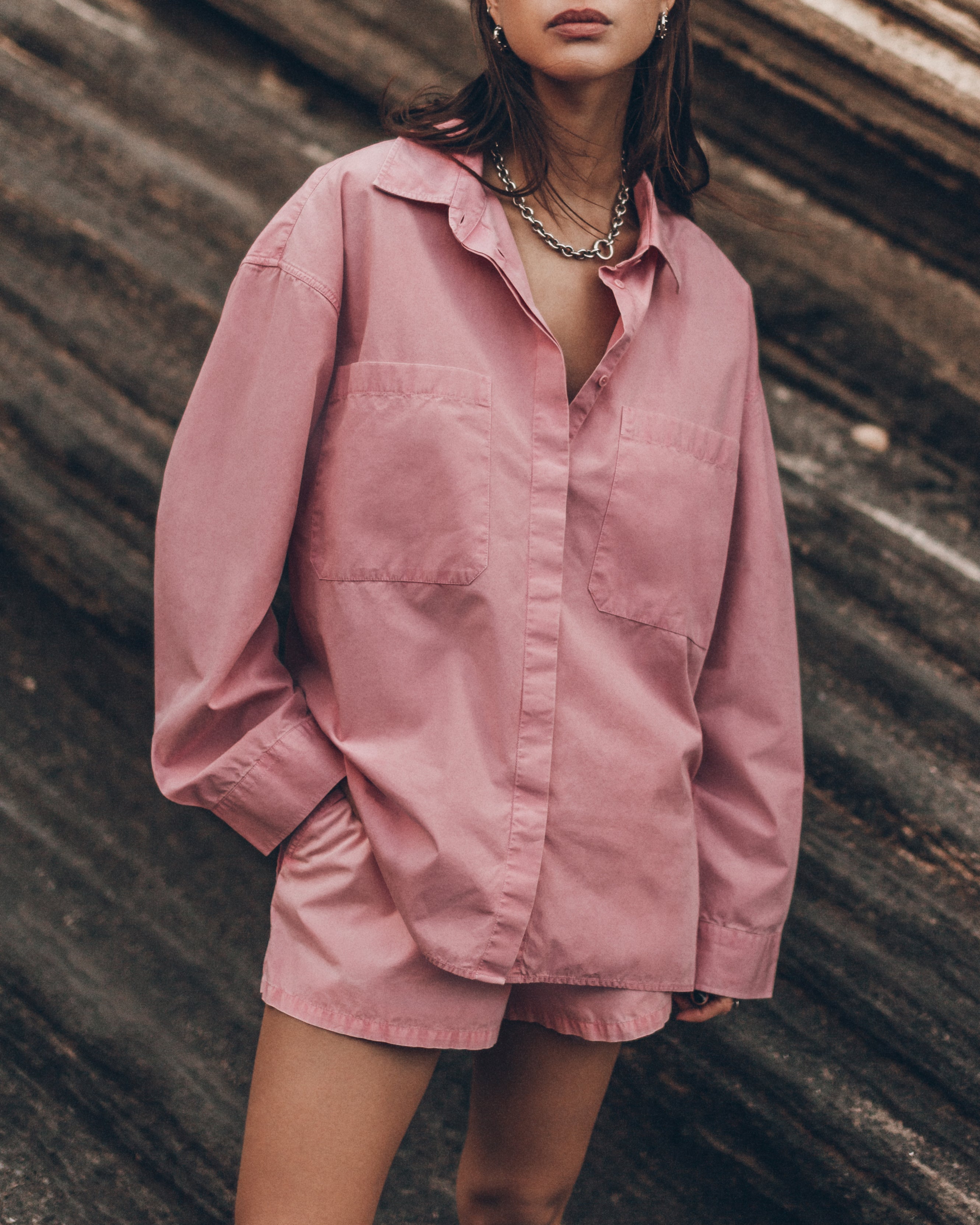 The Pink Cotton Oversized Shirt The Pink Cotton Boxer Shorts Desert California - Product photo