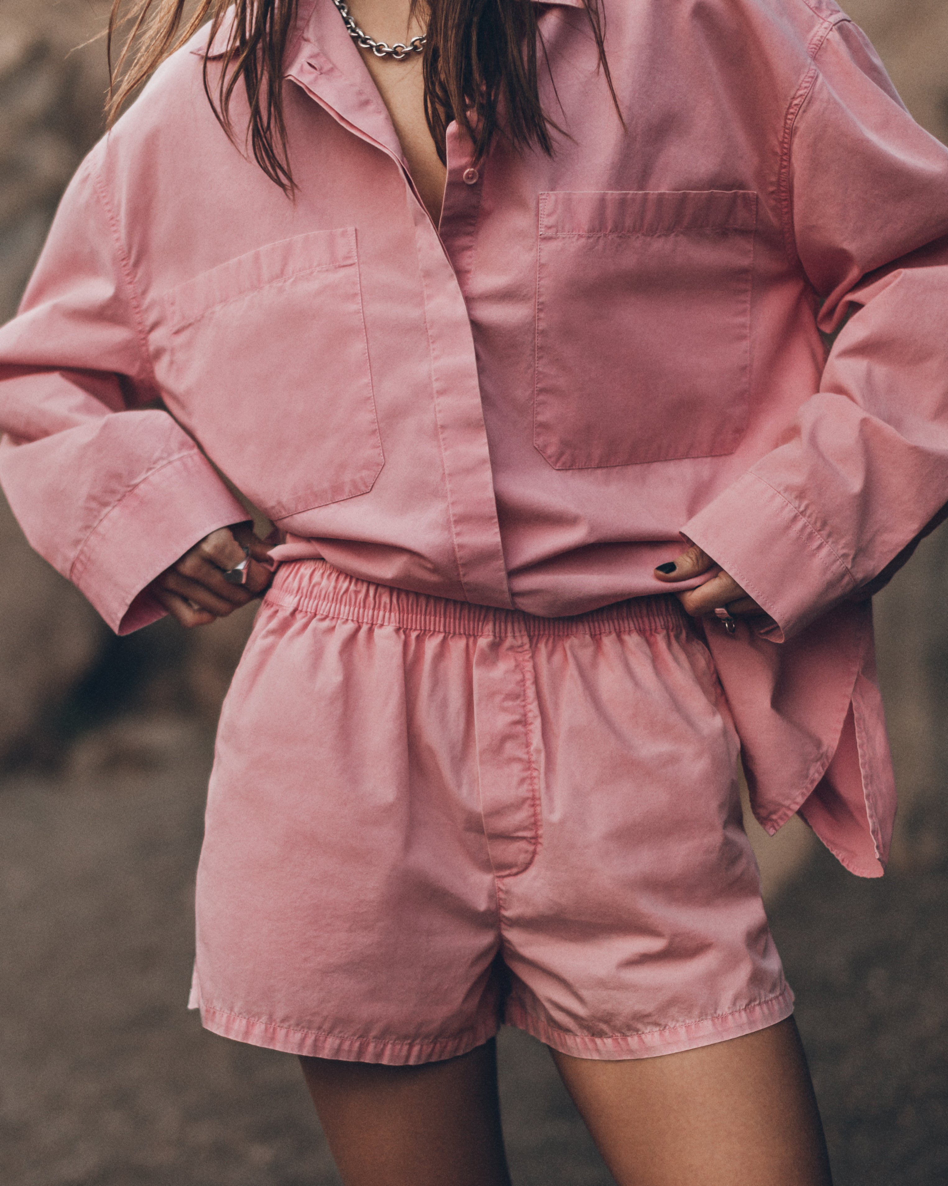 Camisa extragrande de algodón rosa The Pink Cotton Boxer Shorts Desierto de California - Foto del producto