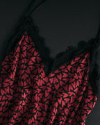 Red hearts crinkle top product shot - romantic Valentine's sleepwear