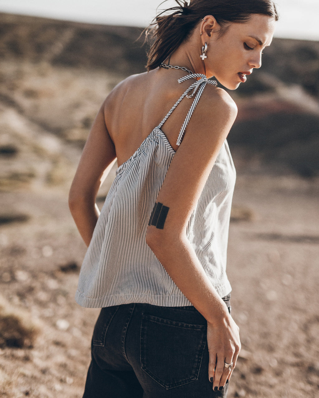 The Striped Asymmetrical Top Desert California - Product photo