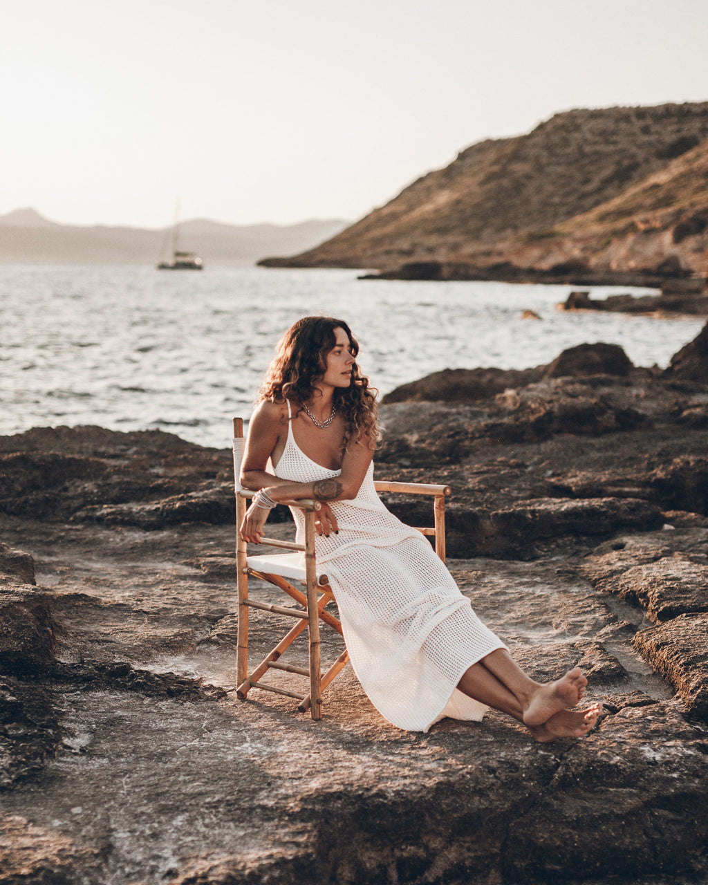 El vestido de punto blanco