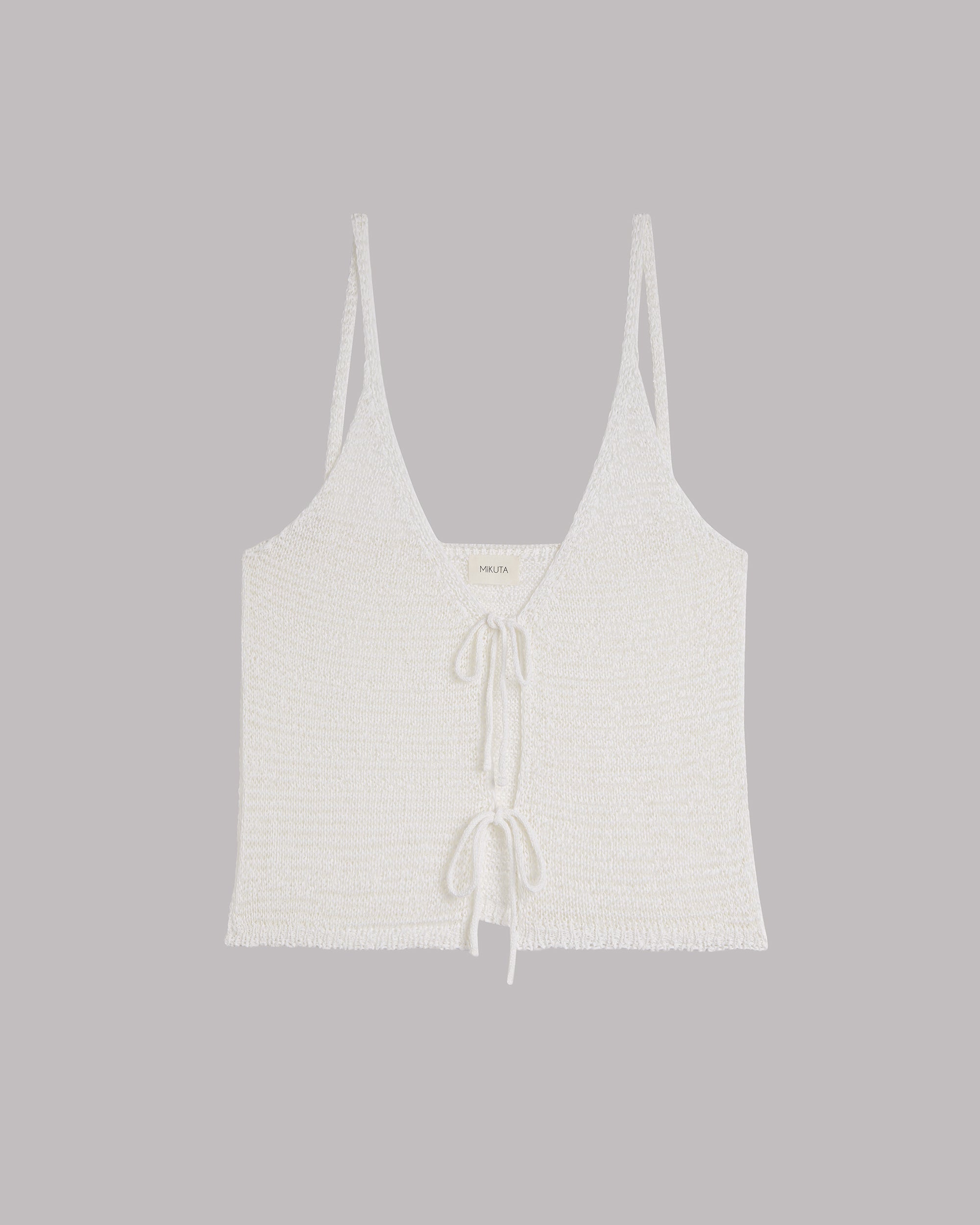 The White Knitted Vest Top Product Shot - Product photo