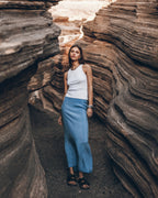 The White Standard Tank Top The Blue Long Cupro Slip Skirt Desert California - Product photo
