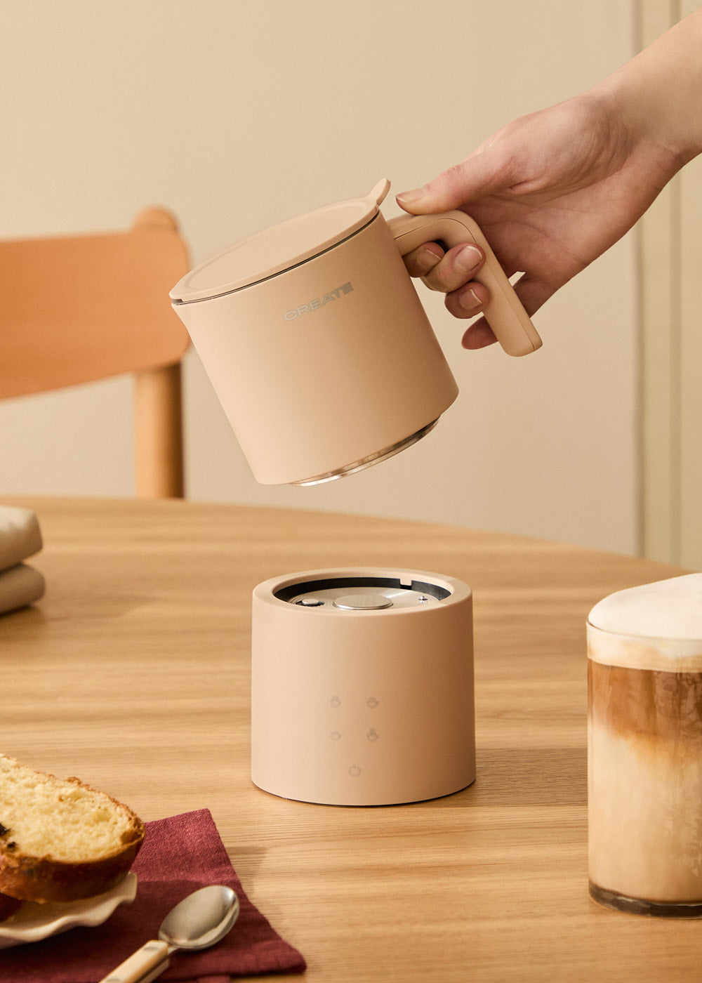 Milk Frother Studio Pro - Espumador y Calentador de Leche Apto para Lavavajillas - Arena