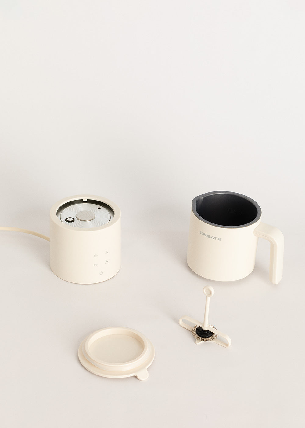 Milk Frother Studio Pro - Mousseur & Chauffe-Lait Compatible Lave-Vaisselle - Blanc Cassé