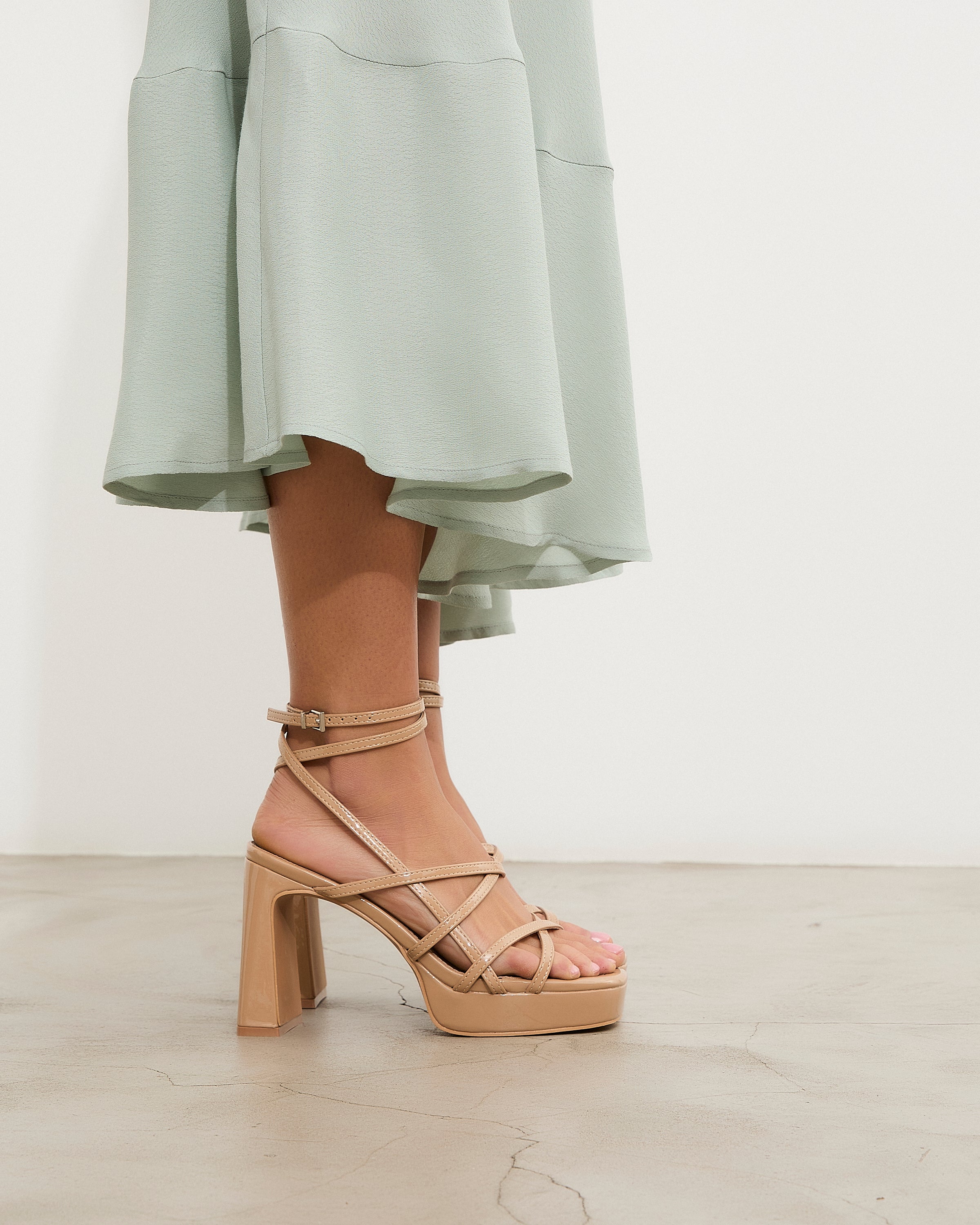 Nori Heeled Sandals - Nude