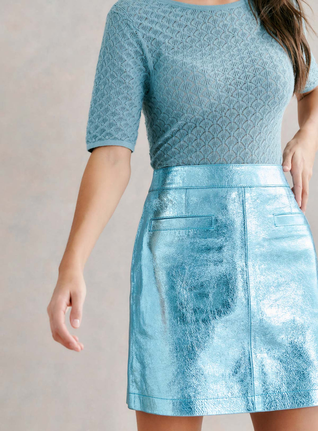 JULIE BLUE SHORT SHORT SKIRT PETITE MENDIGOTE