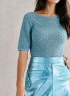 JULIE BLUE SHORT SHORT SKIRT PETITE MENDIGOTE