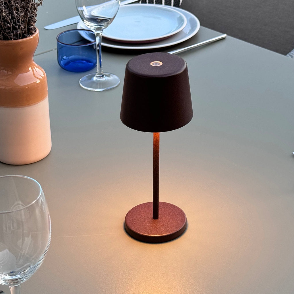 Kelly Mini - Lampe De Table Sans Fil - Acier - Marron