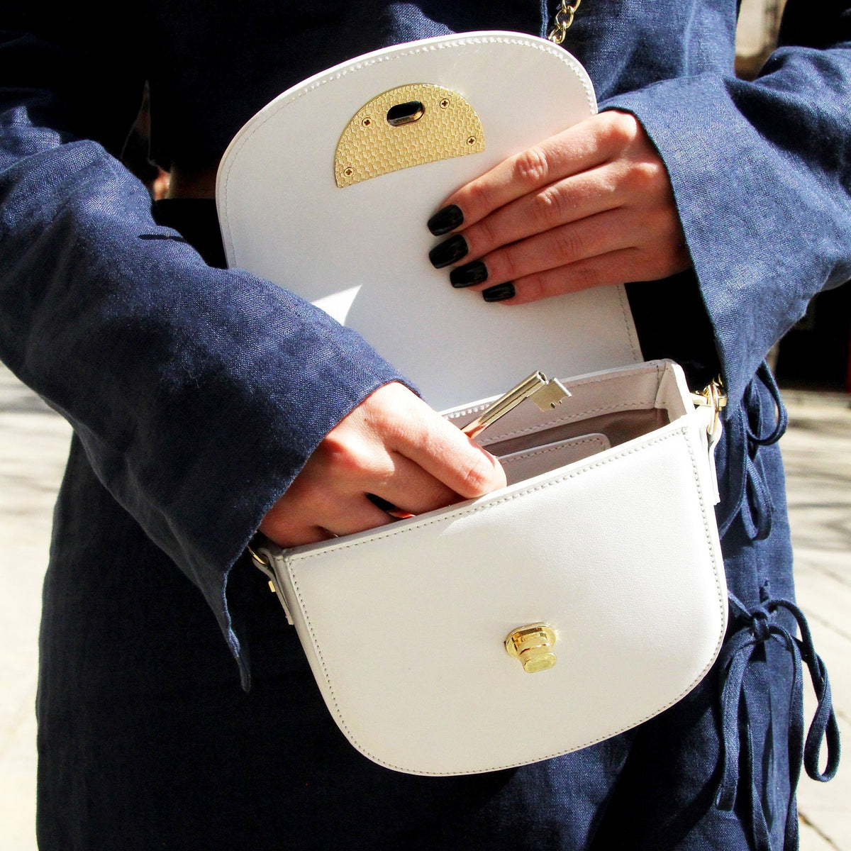 Mini Sac Cuir Blanc - Femme