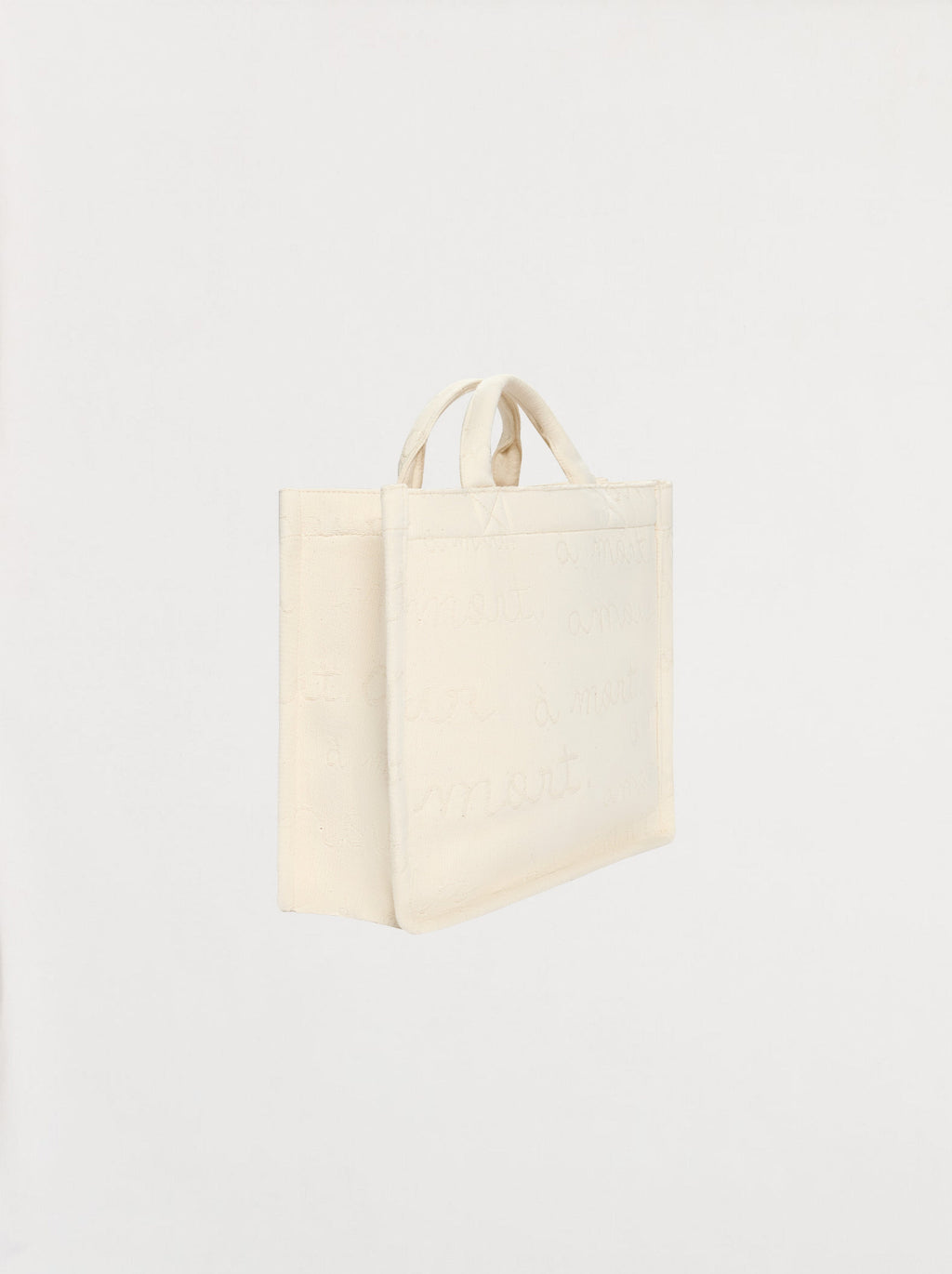 Bolso tote mini Amour de jacquard crudo