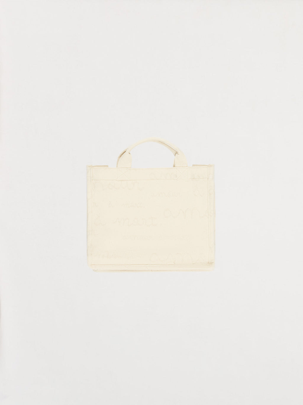 Bolso tote mini Amour de jacquard crudo