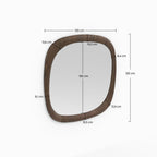 Yoko - Miroir Carré En Placage Noyer