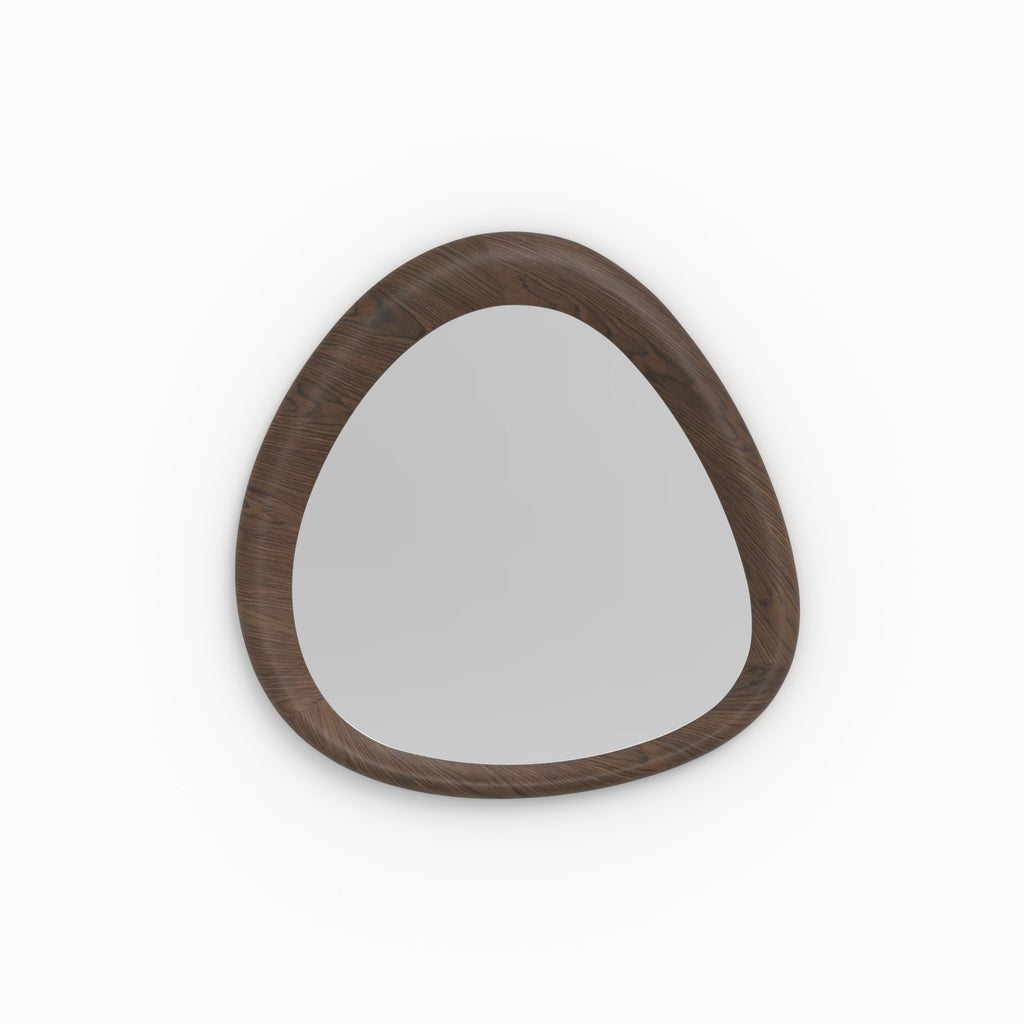 Yoko - Miroir Organique En Placage Noyer