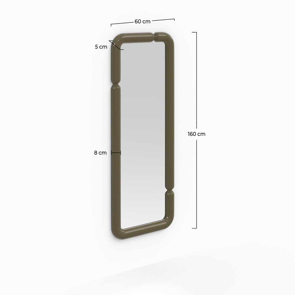Silk - Miroir Rectangulaire Laqué Vert Kaki