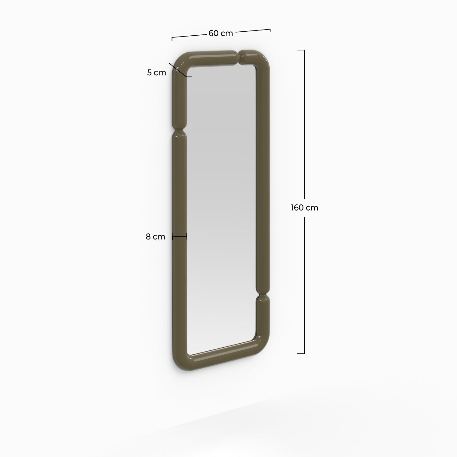 Silk - Miroir Rectangulaire Laqué Vert Kaki